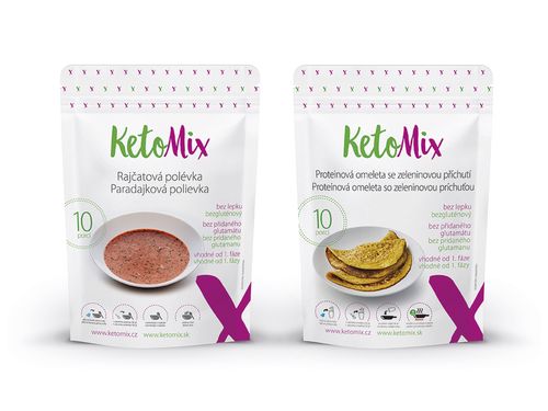 KetoMix Rajská polévka a zeleninová omeleta (20 porcí) + šejkr + manuál