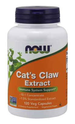 NOW® Foods NOW Cat's Claw Extract (Řemdihák plstnatý), 120 rostlinných kapslí