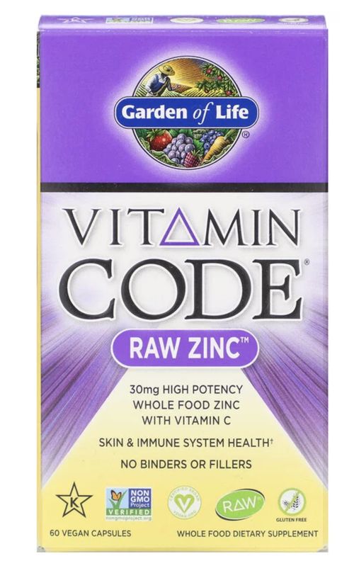 Garden of life Vitamin Code RAW Zinc 30mg (zinek + vitamín C) - 60 kapslí