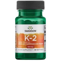 Swanson Vitamin K-2 Natural, 100 mcg, 30 softgelových kapslí