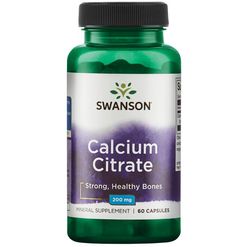 Swanson Calcium Citrate, 200 mg, 60 kapslí