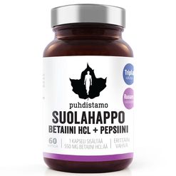 Puhdistamo - Betaine HCL (Betain HCl + Pepsin) - 60 kapslí