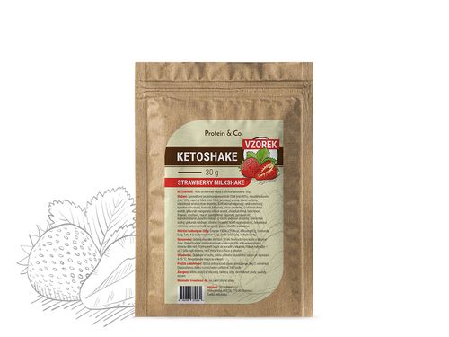 Protein&Co. Ketoshake vzorek – 30 g Příchuť 1: Strawberry milkshake