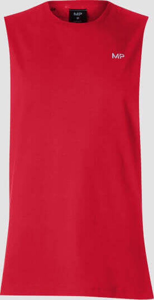 Myprotein  MP pánské tričko bez rukávů s hlubokými průramky Essentials – Červené - S