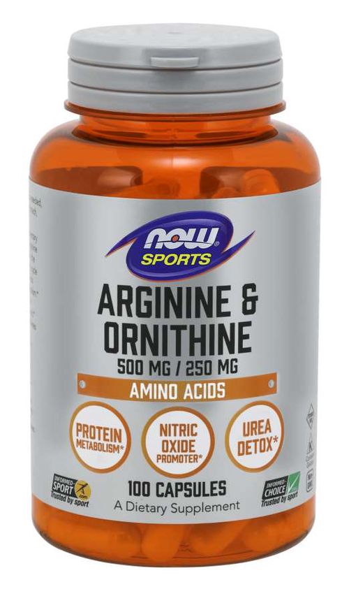 NOW® Foods NOW Arginine & Ornithine 500 mg / 250 mg, 100 kapslí