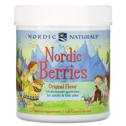 Nordic Naturals Nordic Berries Multivitamin, Sladkokyselé, 120 gumových bombonu
