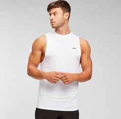 Myprotein  MP pánské tréninkové tričko bez rukávů Essentials – Bílé - S