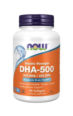 NOW® Foods NOW DHA-500, 500 DHA/250 EPA, Omega 3, 90 softgelových kapslí