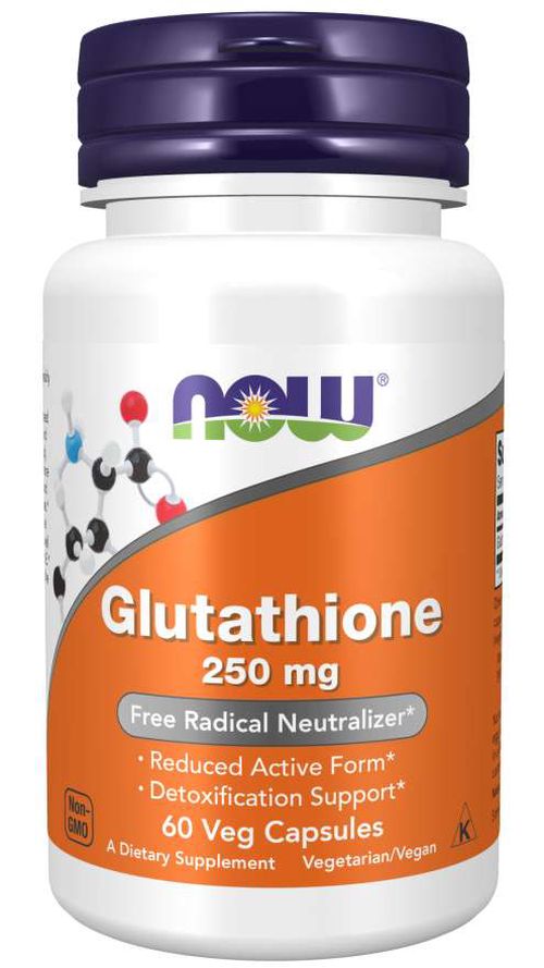 NOW® Foods NOW Glutathione, redukovaný, 250 mg, 60 rostlinných kapslí