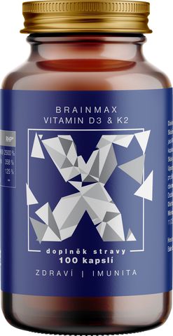Votamax BrainMax Vitamin D3 &amp; K2, D3 5000 IU / K2 jako MK7 150 mcg, 100 kapslí