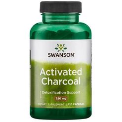 Swanson Aktivní uhlí (Activated Charcoal), 520 mg, 120 kapslí