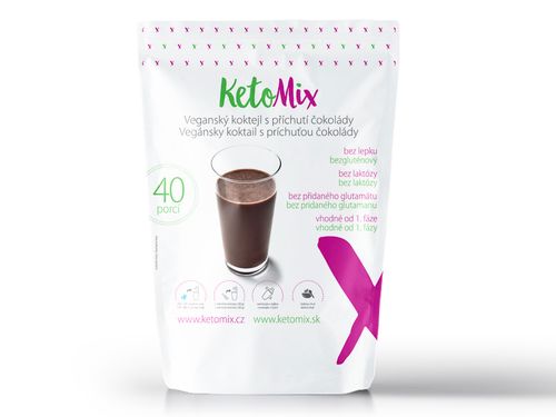 KetoMix Bezlaktózový (veganský) koktejl s příchutí čokolády (40 porcí) 1200 g