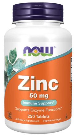 NOW® Foods NOW Zinc (zinek glukonát), 50 mg, 250 tablet