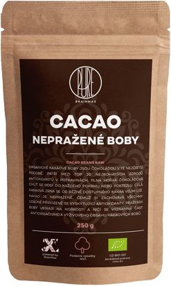 BrainMax Pure Cacao beans RAW (kakaové boby) BIO, 250 g *CZ-BIO-001 certifikát