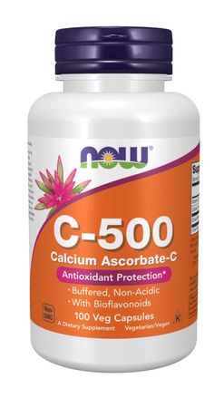 NOW® Foods NOW Buffered Vitamin C-500, PH neutrální Vitamín C,  100 tablet