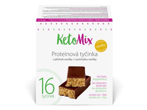 KetoMix Proteinové tyčinky s příchutí vanilky 16 x 40 g