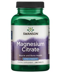 Swanson Magnesium Citrate Super Strength (Magnesium citrát), 225 mg, 240 tablet