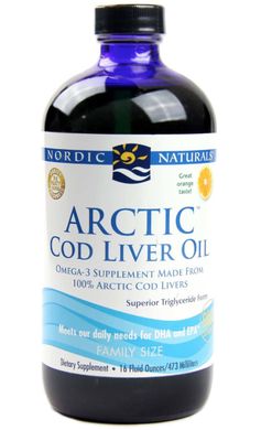 Nordic Naturals Arctic- Cod liver oil (olej z tresčích jater) - Pomeranč, 473 ml