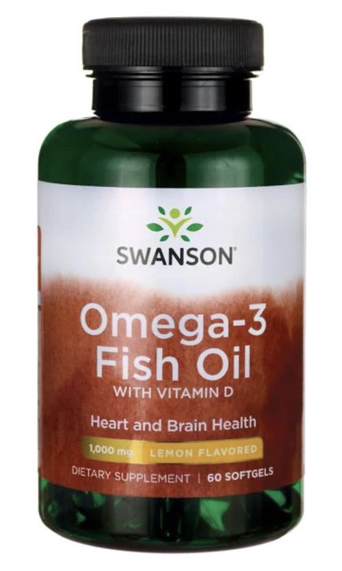 Swanson Omega 3 s vitamínem D, 60 softgel kapslí