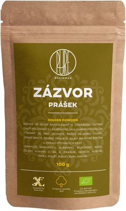 BrainMax Pure Zázvor BIO prášek, 100 g *CZ-BIO-001 certifikát