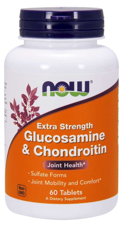 NOW® Foods NOW Glucosamine &amp; Chondroitin Extra Strength (dvojitá síla), 60 tablet