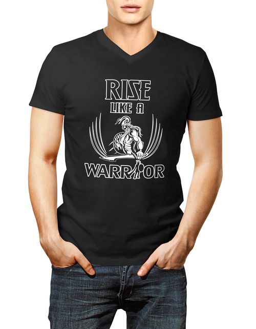 Tričko Rise like a Warrior černobílé XXL