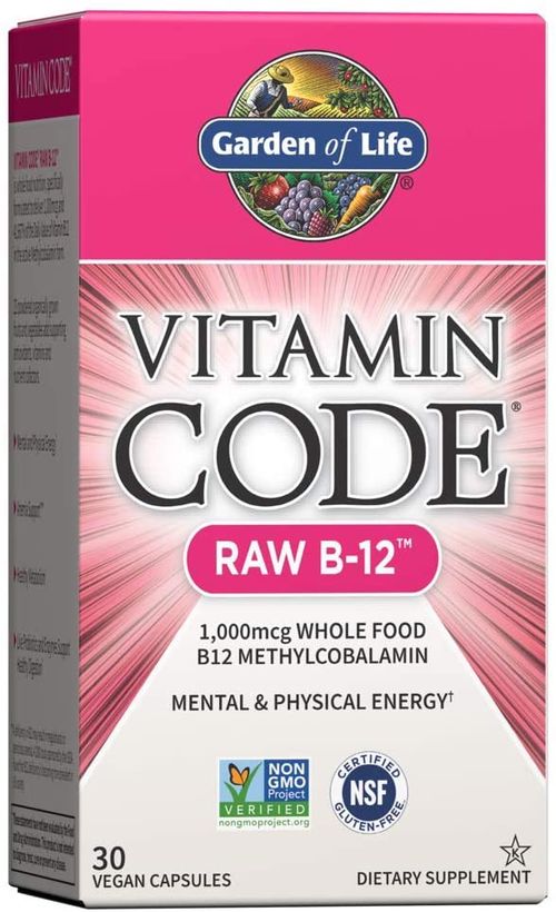 Garden of Life Vitamin Code RAW B-12, 1000 mcg, 30 kapslí