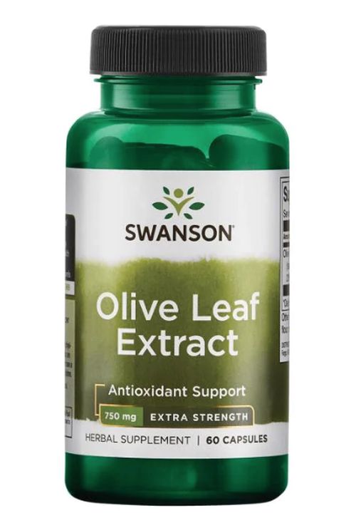 Swanson Olive Leaf Extract 750 mg Super Strength (Extrakt z olivového oleje), 60 kapslí