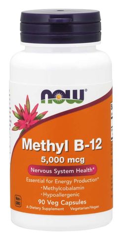NOW® Foods NOW Methyl B12 5000 mcg, 90 rostlinných kapslí