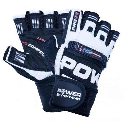 Fitness rukavice NO COMPROMISE (POWER SYSTEM) – černobílé Velikost: L