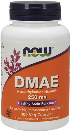 NOW® Foods NOW DMAE, dimetylaminoetanol, 250 mg, 100 kapslí