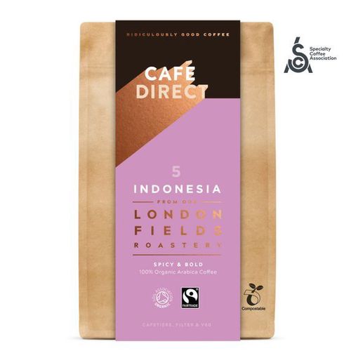 Cafédirect - BIO mletá káva Indonesia SCA 83,5 s tóny cedrové dřeva a červeného ovoce 200g