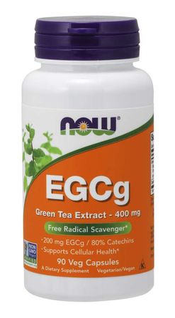 NOW® Foods NOW Extrakt zeleného čaje s EGCg, 400 mg, 90 rostlinných kapslí