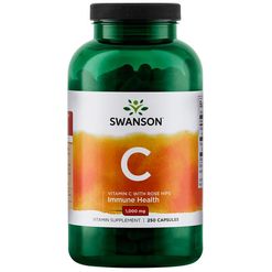 Swanson Vitamin C with Rose Hips Extract (extrakt z šípků), 1000 mg, 250 kapslí