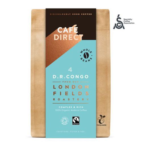 Cafédirect - BIO zrnková káva Congo SCA 84 s tóny medu a hořké čokolády 200g