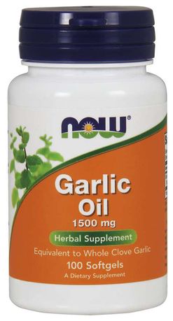 NOW® Foods NOW Garlic Oil, česnekový olej, 1500 mg, 100 softgel kapslí