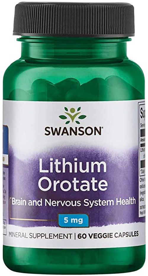 Swanson Lithium Orotate, 5 mg, 60 kapslí