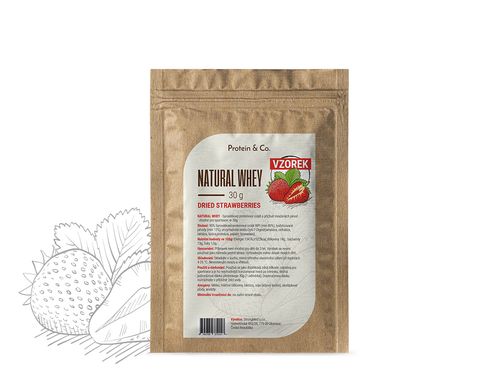 Protein&Co. NATURAL WHEY 30 g Příchuť 1: Dried strawberries