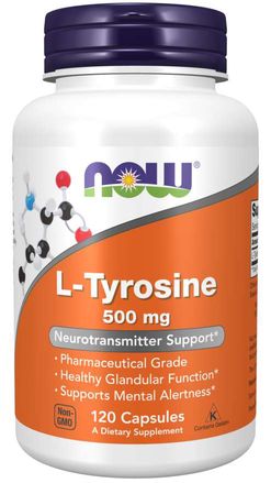 NOW® Foods NOW L-Tyrosine, 500 mg, 120 kapslí