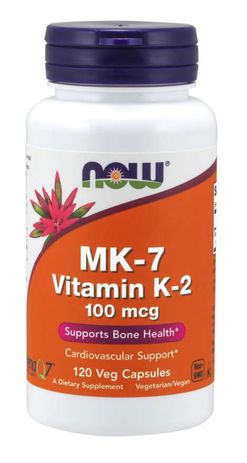 NOW® Foods NOW MK-7 Vitamin K2, 100 mcg, 120 rostlinných kapslí