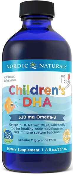 Nordic Naturals Children's DHA, DHA pro děti - jahoda, 530mg, 237 ml