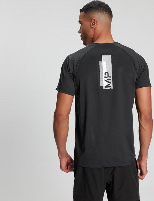 MP  Pánské tréninkové tričko s krátkým rukávem s potiskem – Černé - XXXL