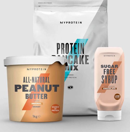 Myprotein  Balíček na proteinové palačinky - Pancake Mix - Golden Syrup - Syrup - Butterscotch