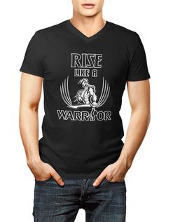 Tričko Rise like a Warrior černobílé S