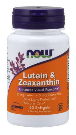 NOW® Foods NOW Lutein &amp; Zeaxanthin (zdraví očí), 60 softgel kapslí